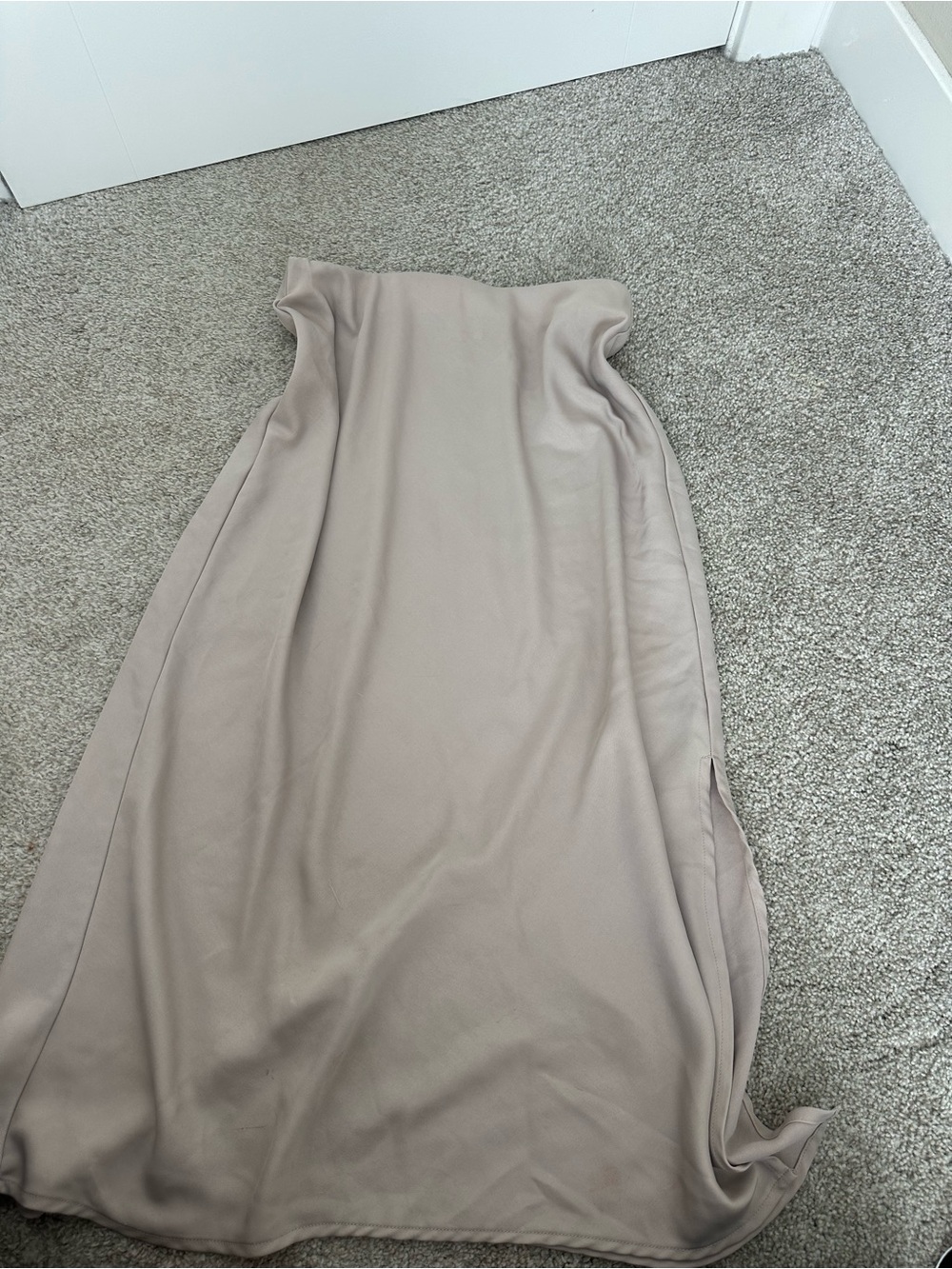 a new day Taupe Midi Skirt